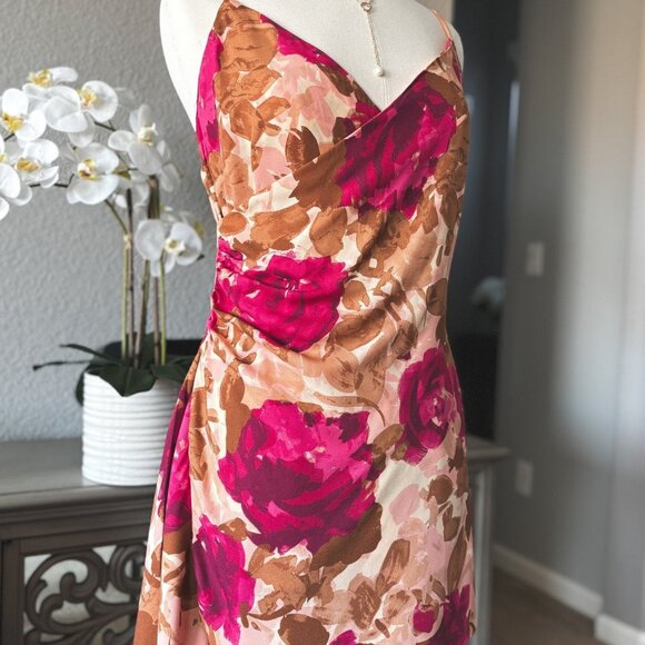 Women's Romantic Floral Mini Dress | Sage The Label | Pink Multi - Picture 9 of 11